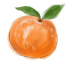 stylish sketch of a beautiful appetizing healthy fresh fruit orange for decoration 