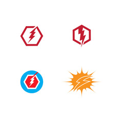 Set Lightning  Logo Template vector