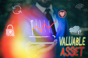 Text sign showing Valuable Asset. Business photo showcasing Your most valuable asset is your ability or capacity
