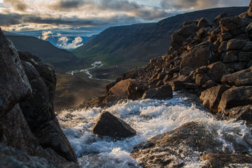 Travel to the Putorana plateau in Siberia in Russia in the summer