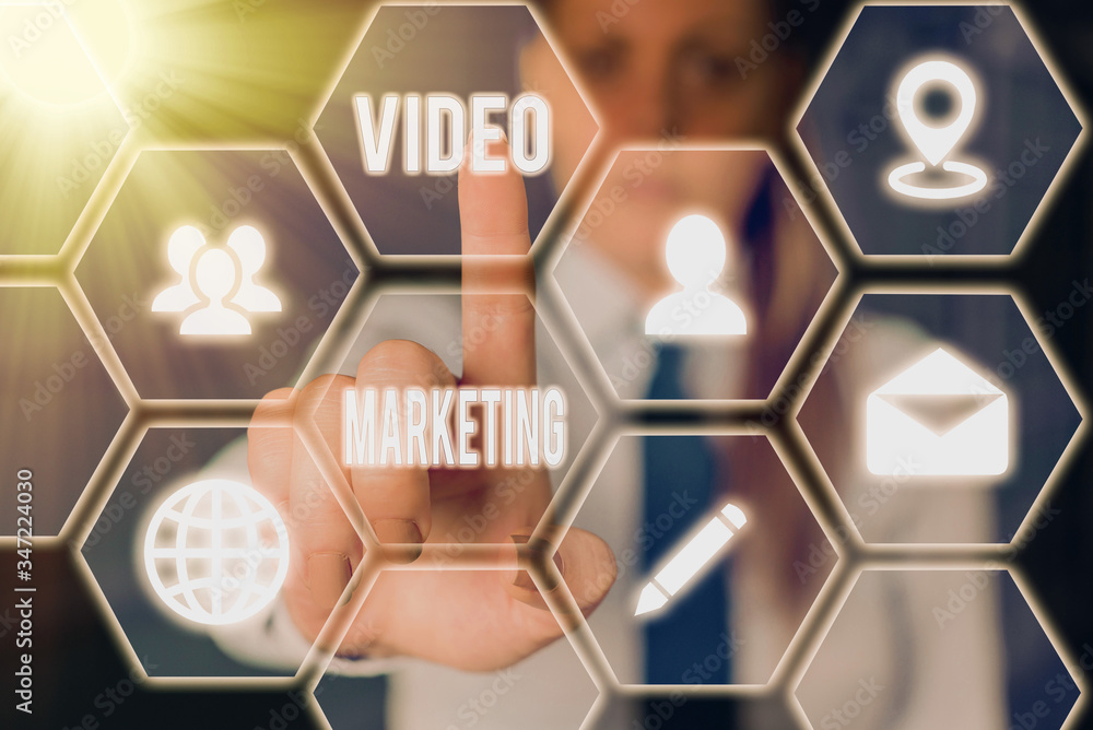 Poster conceptual hand writing showing video marketing. concept meaning create short videos about specific 