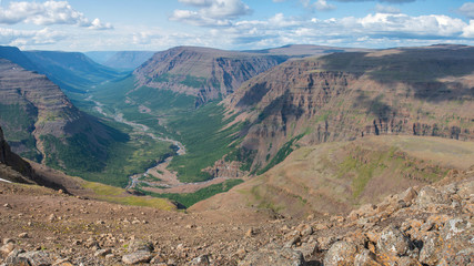 Travel to the Putorana plateau in Siberia in Russia in the summer