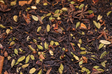 Assorted tea and spices specialties in Istanbul Turkey, Grand Bazaar