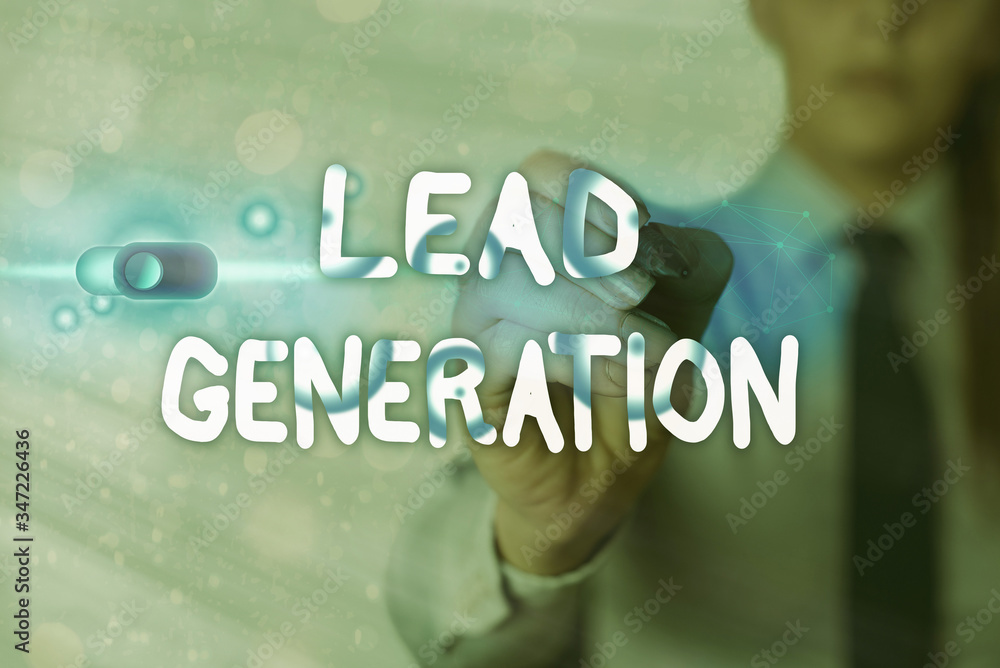 Poster writing note showing lead generation. business concept for initiation of consumer interest or enquir