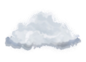 einzelne gezeichnete flauschige weiße Wolke