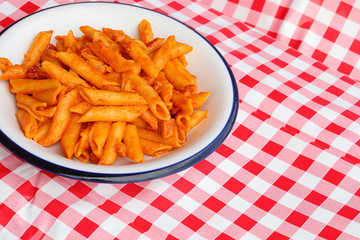 pasta in the Italian restaurant and space for a personalized tex