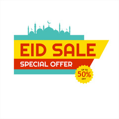 Eid Mubarak Sale Design for business. Discount Banner Promotion Template