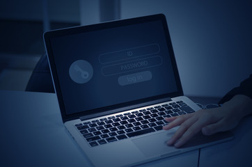 Fototapeta na wymiar インターネットセキュリティ ID&ログインパスワード