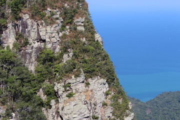 A view of lush green mountains in Langkawi, Malaysia