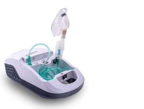 nebulizer compressor for home use on a white isolated background