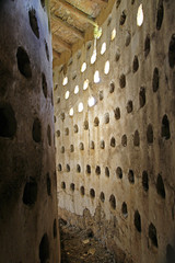 Interior of a tradictional dovecote in Castile region, province of Palencia, Spain.