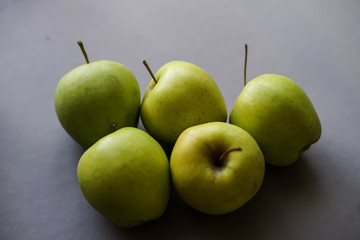 Apples on gray background