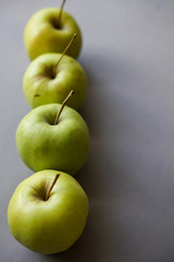 Apples on gray background