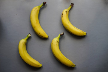 Banana on gray tbackground