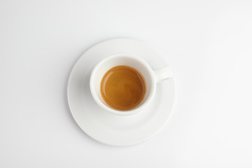 espresso coffee on white background