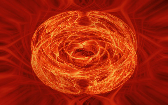 Red hot lava hellfire twirling graphic art