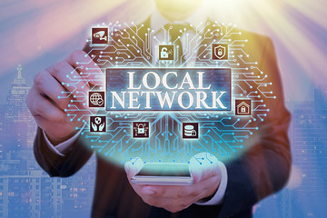 Handwriting text Local Network. Conceptual photo Intranet LAN Radio Waves DSL Boradband Switch...