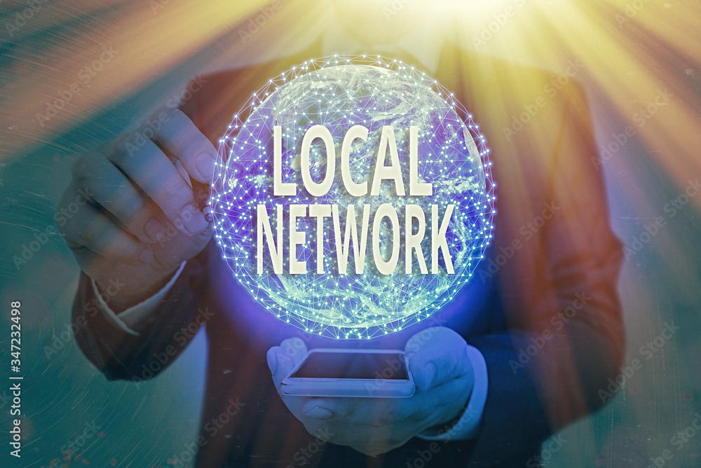Poster handwriting text writing local network. conceptual photo intranet lan radio waves dsl boradband swit