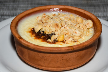 Fırın Sütlaç, Turkish Baked Rice Pudding. Rice pudding is a dish made from rice