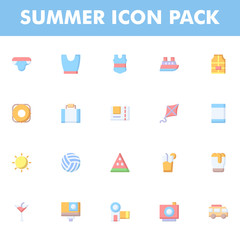 Summer icon pack isolated on white background. for your web site design, logo, app, UI. Vector graphics illustration and editable stroke. EPS 10.