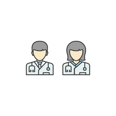 Doctor flat icon vector