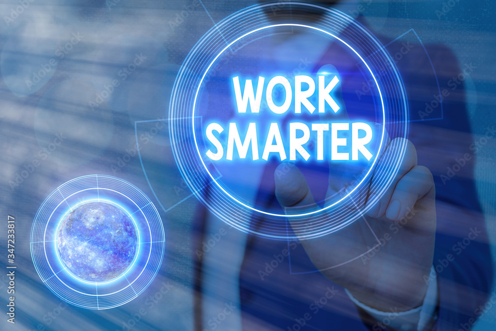 Poster conceptual hand writing showing work smarter. concept meaning efficiency be clever in your job make 