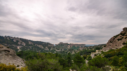 Fototapeta na wymiar View of the Baux-de-Provence