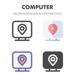 computer icon. for your web site design, logo, app, UI. Vector graphics illustration and editable stroke. EPS 10.