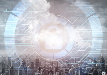 Virtual locking mechanism on background downtown