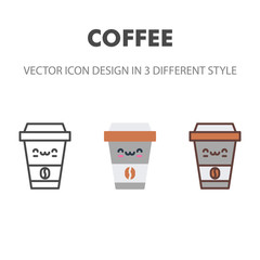 coffee icon. Kawai and cute food illustration. for your web site design, logo, app, UI. Vector graphics illustration and editable stroke. EPS 10.