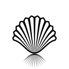 Sea shell as an icon. Illustration of a seashell as an icon on a white background
