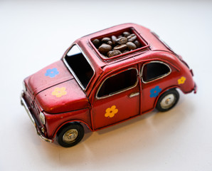 Photo of a small toy passenger car