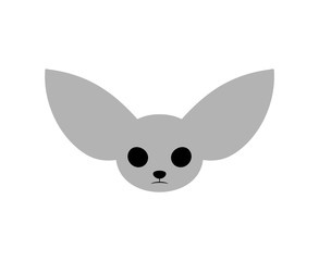 Creative design of fennec flat illustration