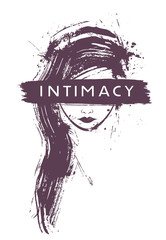 Woman face and intimacy message