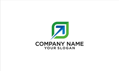 combination of leaf and arrow logo design