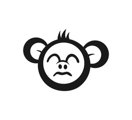 Creative design of sad monkey face