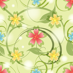 Summer Medow Flowers Seamless Pattern