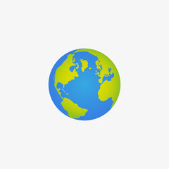 Planet earth flat icon vector. 