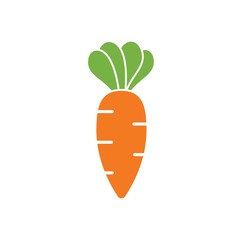Concept Of Carrot Vegetable Icon. Flat Illustration of Carrot Isolated on White Background. Fresh and Healthy Vegetable Carrot Symbol.