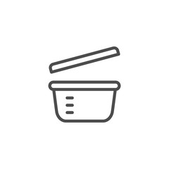 Plastic dinnerware line outline icon