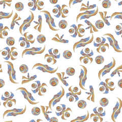 Seamless pattern circles and stripes, Pattern of various wardrobe shapes, includes purple, red, yellow, brown, orange. fabric, paper, scrapbook paper, textile, wrapping paper, design cardboard, blank,