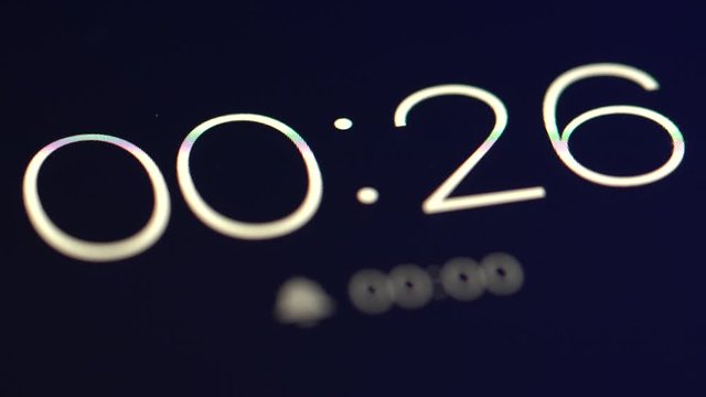 Closeup of countdown on modern stopwatch display