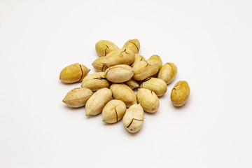 Ripe pecan isolated on white background