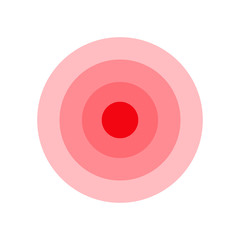 red circles of throbbing pain. vector.