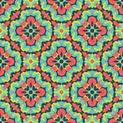 Background abstract geometric style. Seamless pattern design. Exotic boho trend backdrop. Flowers nature. Vector illustration. 