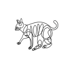 Vector - Continuous One Line Drawing Cat