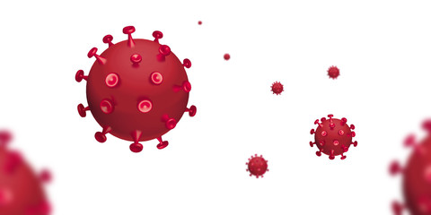 Obraz na płótnie Canvas isolated stylized image of a caronovirus on a white background.3 d illustration