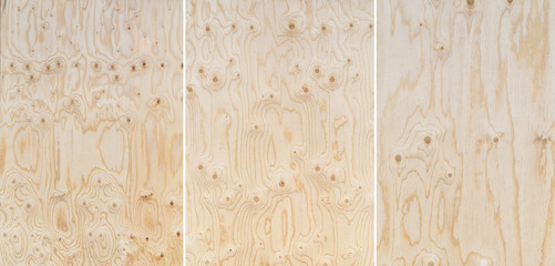 Plywood texture with natural wood pattern. Three abstract high resolution textured plywood...