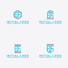 Fototapeta premium Inspiring logo design Set, for companies from the initial letters of the EF logo icon. -Vectors