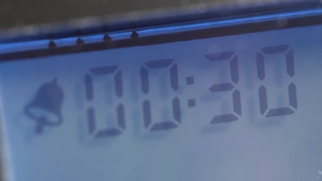 Macro detail of countdown on stopwatch display